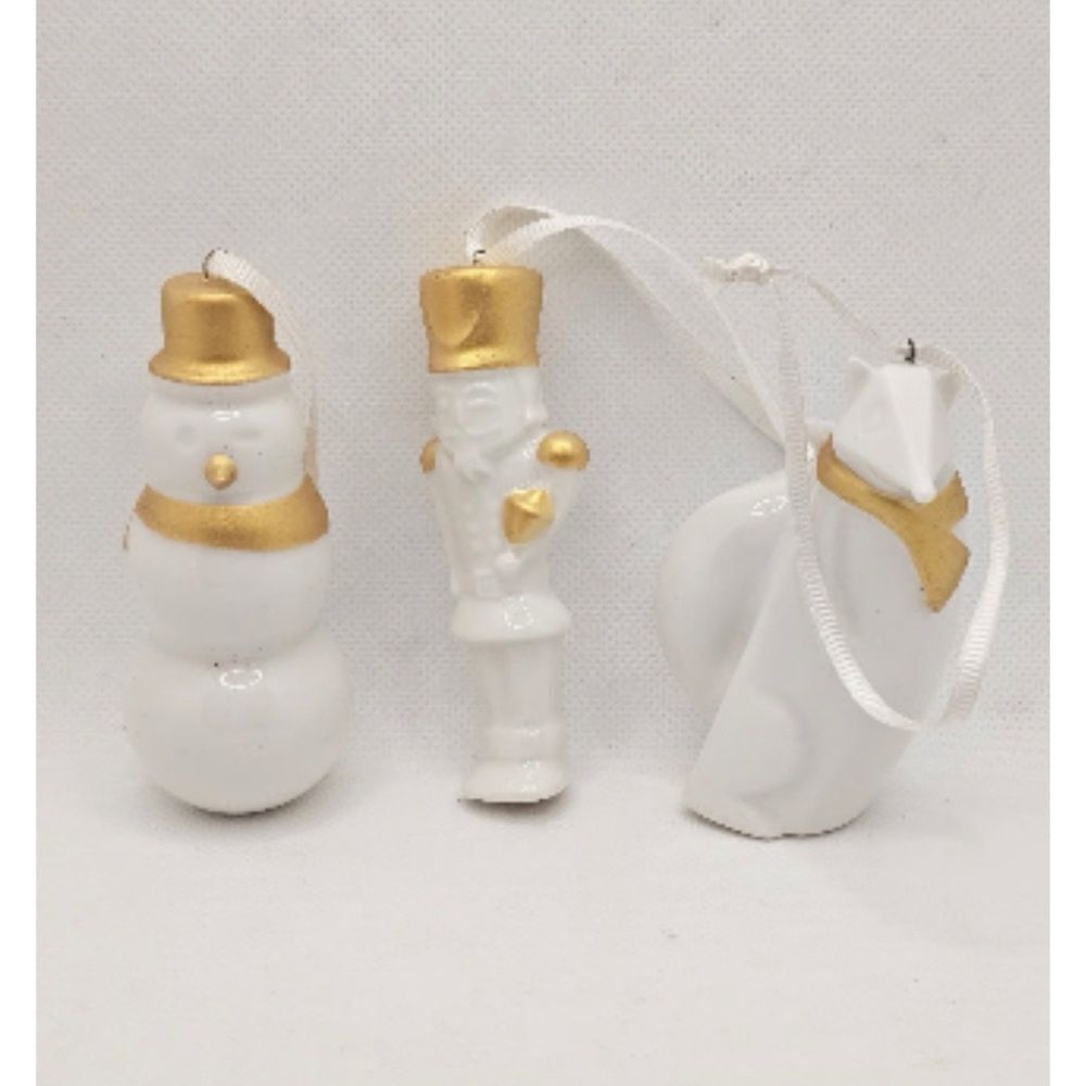 STARBUCKS 2012 Christmas Tree Ornaments Set Fox,Snowman, Nutcracker NIB